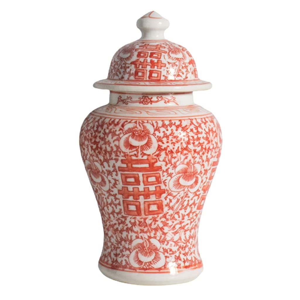 Amazon.com: ZXHFSH Ginger jar vase,Decorative jar, Jars Red Happy